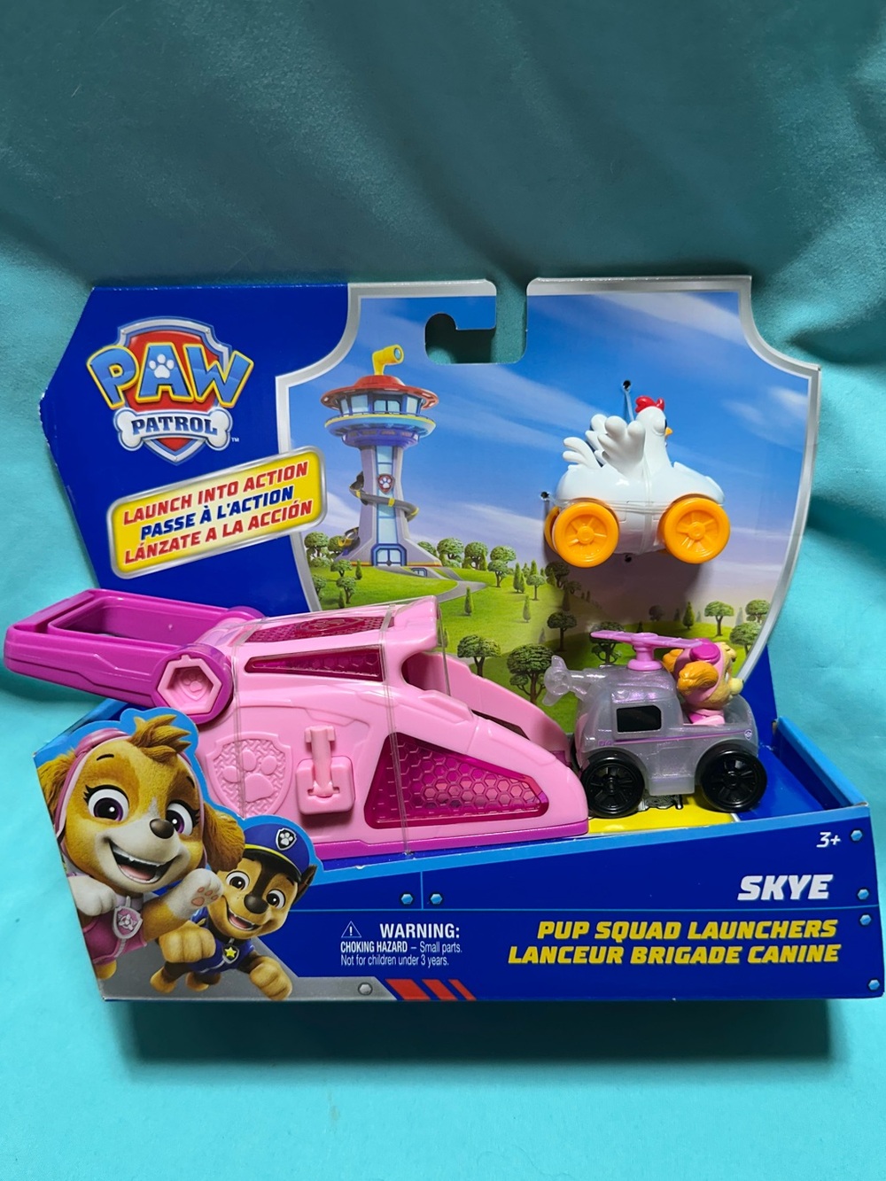 Paw Patrol Skye Pup Squad Launchers Playset - Pink and White Vehicles